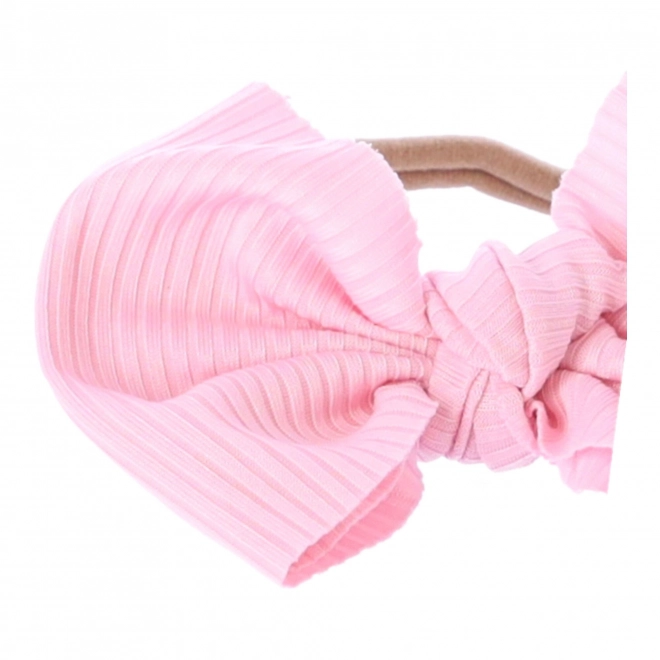 Bandeau bébé avec nœud - rose clair