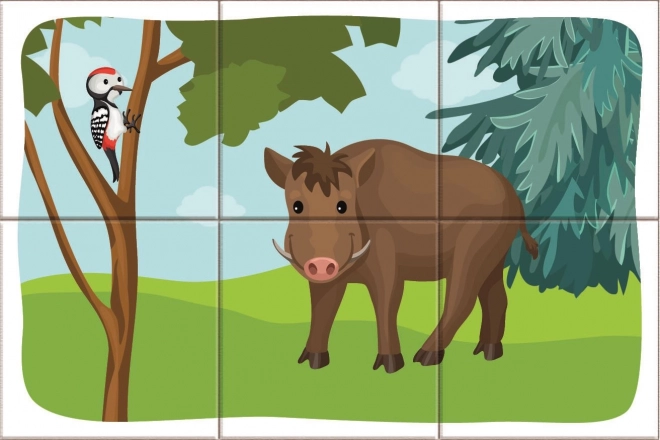 Dino blocs en bois Animaux de la forêt