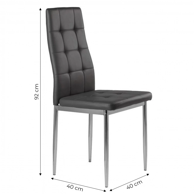 Ensemble de 4 chaises grises modernes avec assise capitonnée