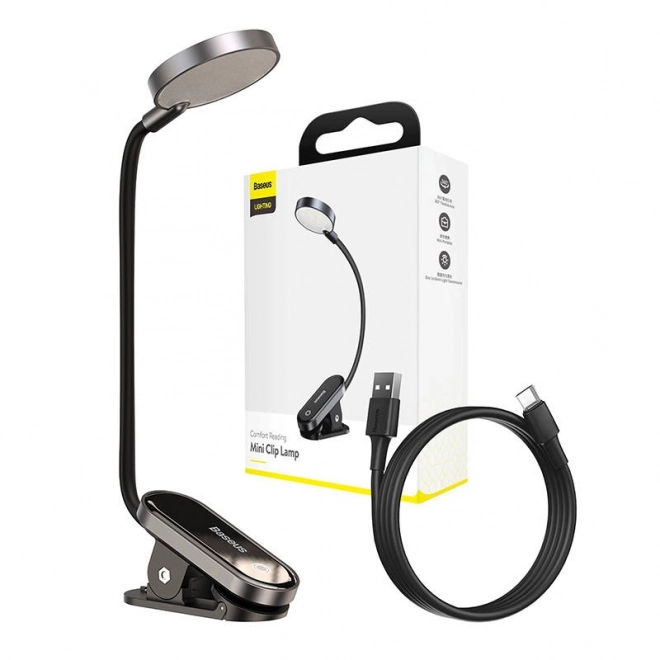 Baseus (DGRAD-0G) Lampe de Lecture Confort Mini Clip - gris foncé