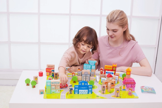 Jeux de construction en bois Construis une ville 120 pcs