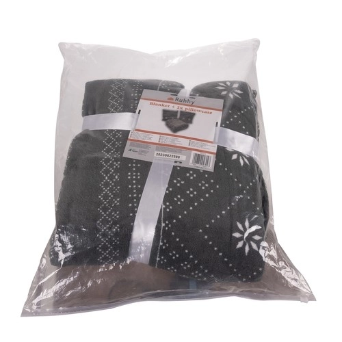 Couverture 1,6x2m + 2x taie d'oreiller Ruhhy 22598