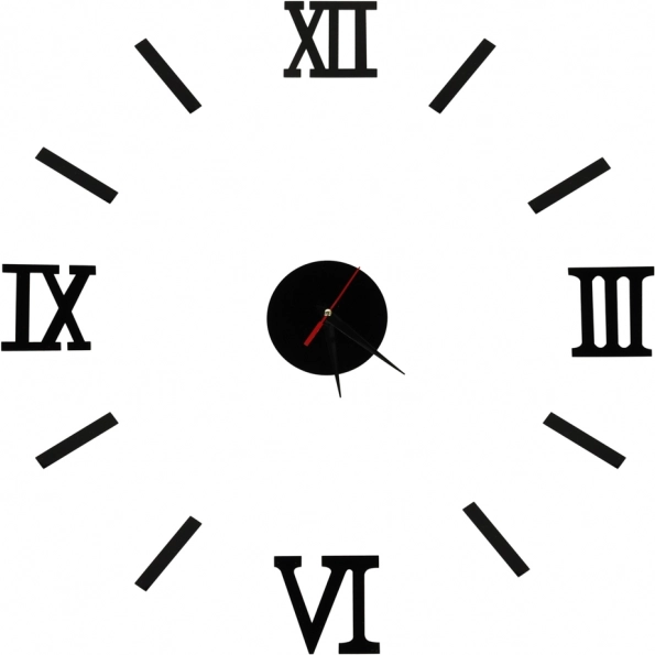 Horloge murale noire avec chiffres romains