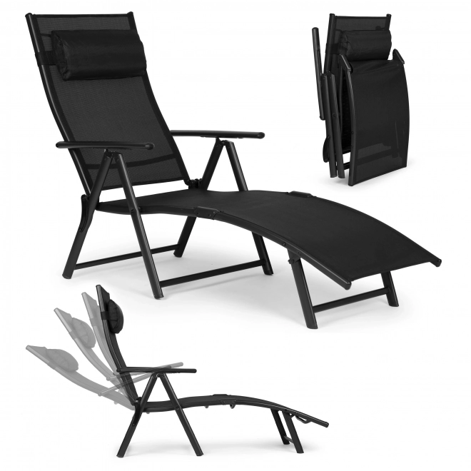 Transat pliant de jardin, dossier réglable, structure en acier. ModernHome