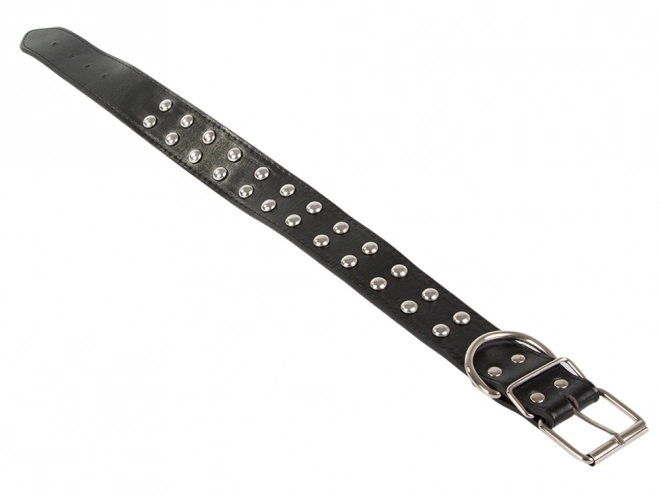 Collier ajustable pour chiens en cuir écologique avec clous métalliques
