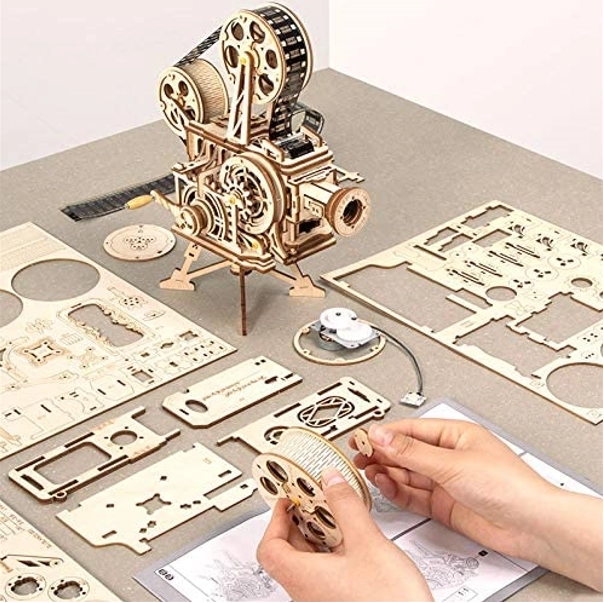 Puzzle mécanique en bois 3D RoboTime Projecteur de film