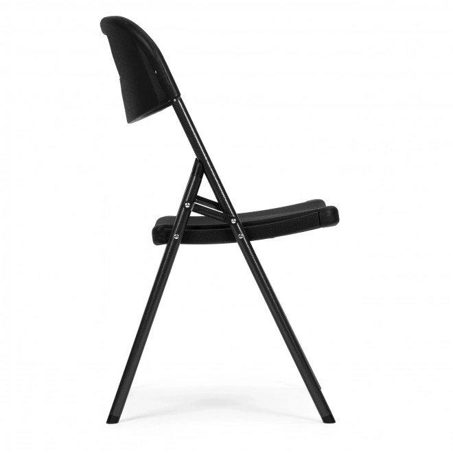Ensemble de 2 chaises pliantes ModernHome, structure en métal, HDPE, noir