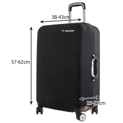 Trizand 23839 Housse pour valise de voyage M 62 x 43 x 27 cm noir