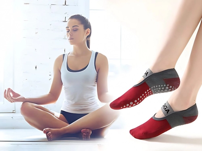 Chaussettes de yoga antidérapantes en coton respirant
