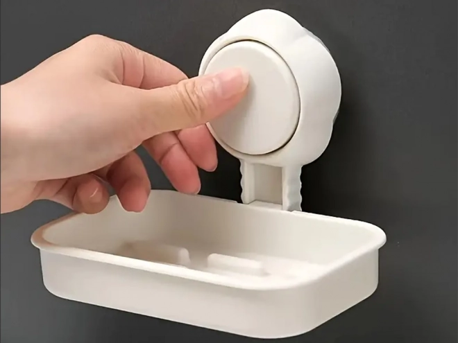 Porte-savon mural avec ventouse pour salle de bain