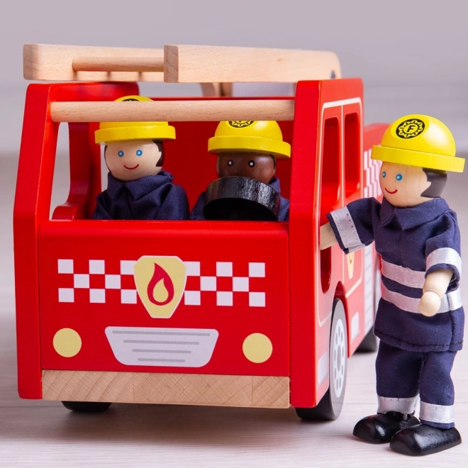 Bigjigs Toys Camion de pompiers en bois