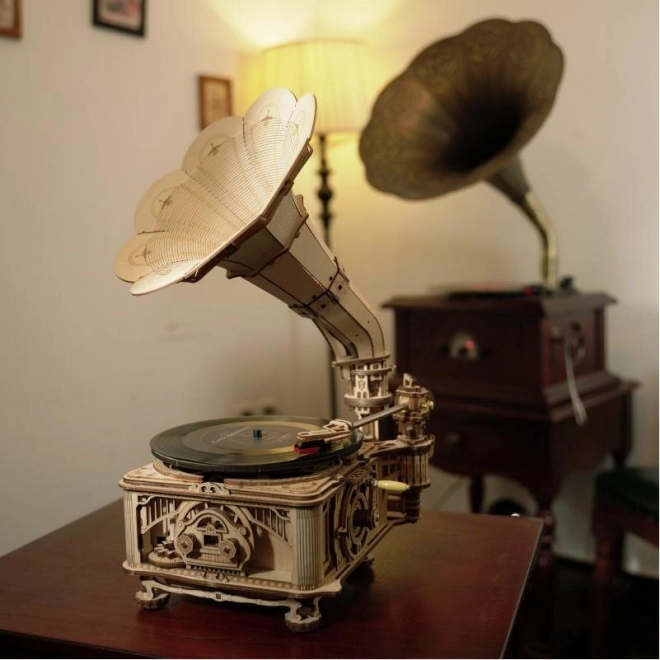Puzzle 3D en bois Rokr Gramophone classique
