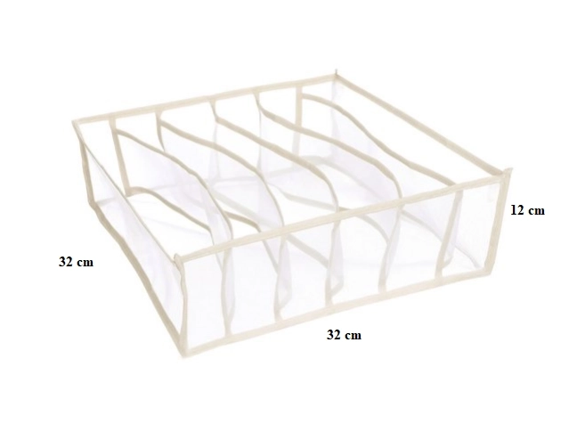 Organisateur de garde-robe 6 compartiments pour linge - blanc