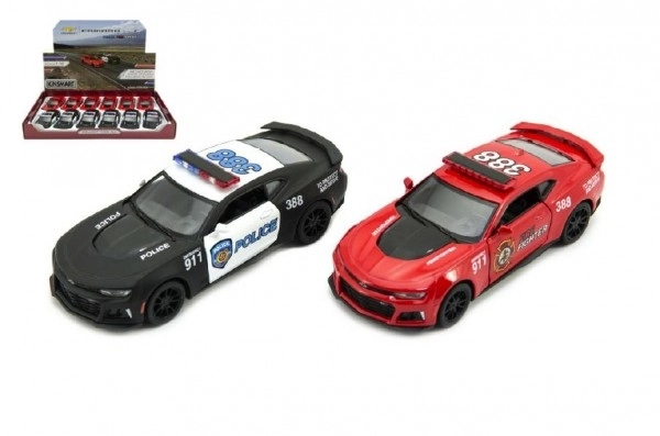 Modèle de voiture Kinsmart Chevrolet Camaro police/pompiers 12cm métal/plastique