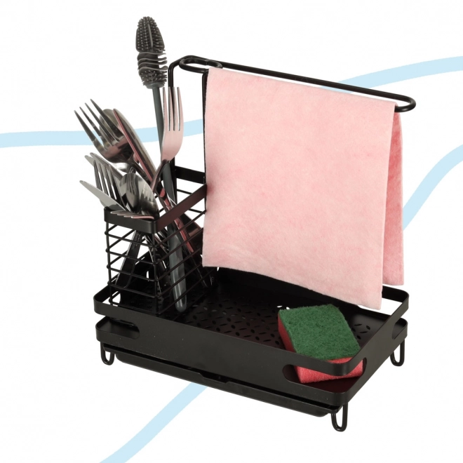 Organisateur de cuisine pour l'évier Étagère pour ustensiles de cuisine noir