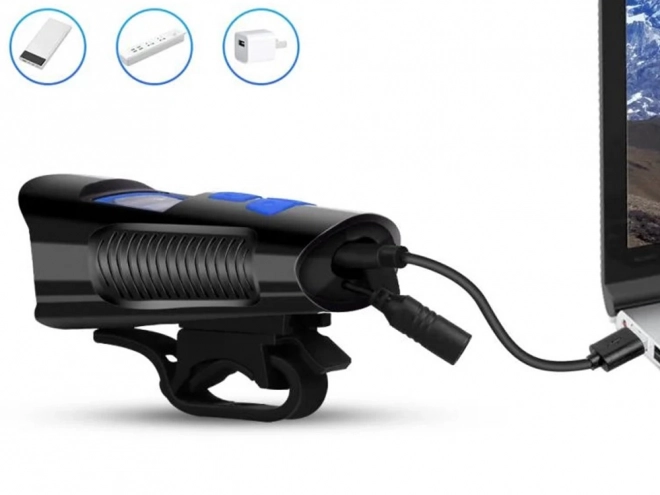 Lumière cycliste multifonction 3 en 1 avec LED, compteur de km et klaxon