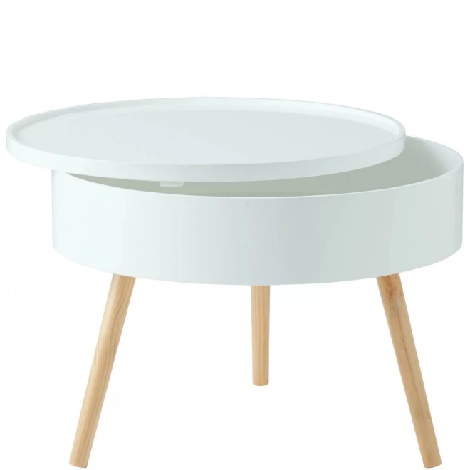 Table basse ronde avec espace de rangement 60 cm