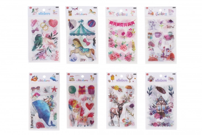Autocollants en papier 18,5x10 cm, 6 pcs - MIX