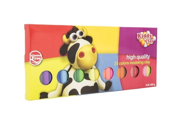 Pâte à modeler Kiddy Clay 500g – 24 couleurs