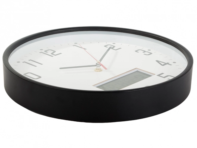 Grande horloge murale silencieuse avec date et température