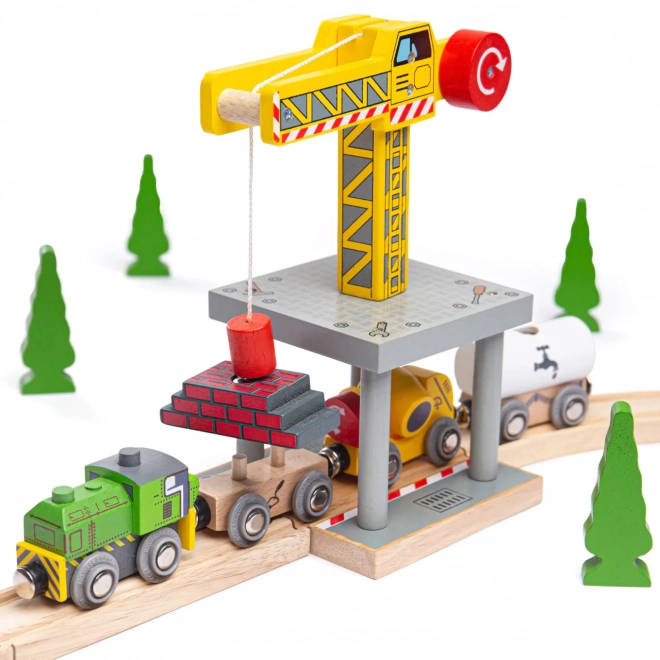 Bigjigs Rail Grande grue jaune