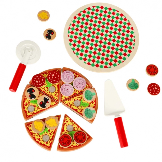 Ensemble de jeu en bois Pizza avec accessoires