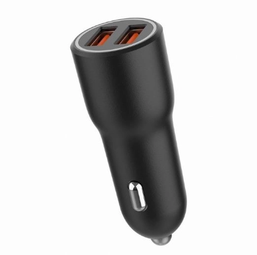 Chargeur de voiture 2xUSB-A QC3.0 36W noir