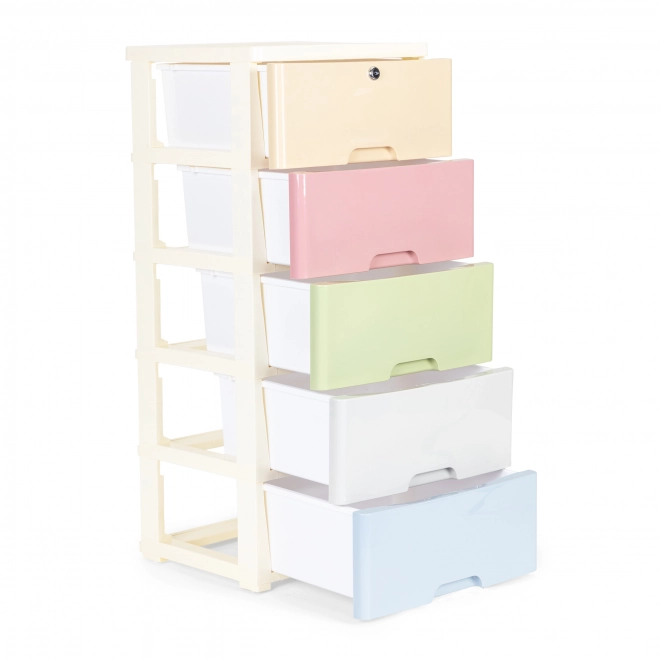 Organisateur d'armoire avec 5 tiroirs coulissants et pieds à roulettes