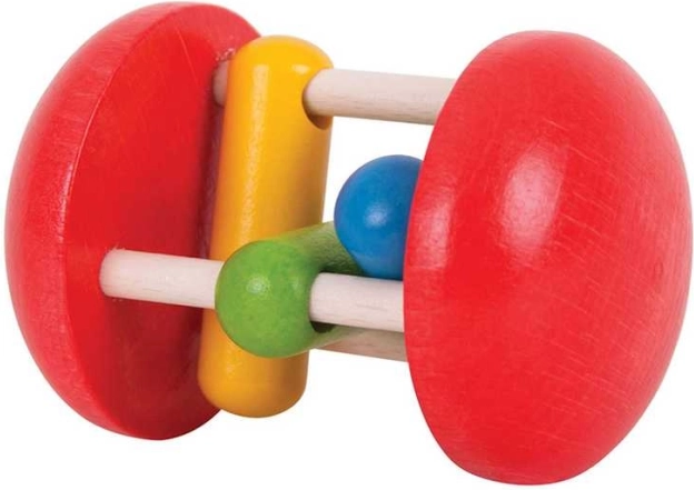 Bigjigs Baby hochet en bois cylindre arc-en-ciel