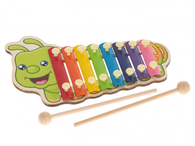 Xylophone coloré pour enfants en forme de chenille
