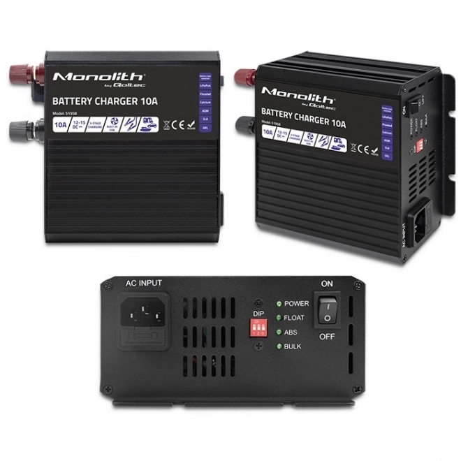 Chargeur intelligent Monolithe pour batteries LiFePO4 AGM GEL SLA