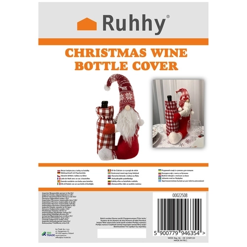 Lutin de Noël avec sac pour bouteille Ruhhy 22508