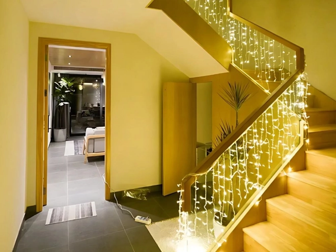 Rideau lumineux de Noël 300 LED blanc chaud USB