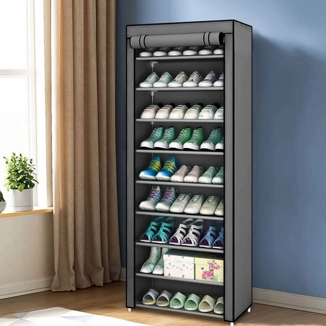 Armoire textile avec étagères pour vêtements et chaussures
