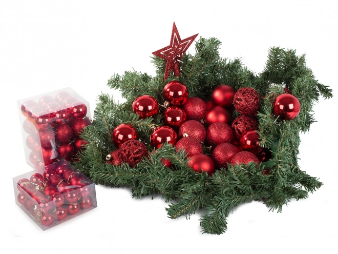 Décorations de Noël pour sapin - ensemble de 100 pièces avec étoile rouge