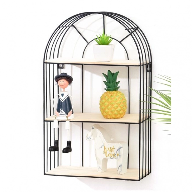 Étagère murale, noire, décorative, style LOFT - hauteur 45 cm