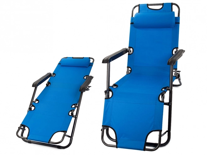 Chaise longue de jardin pliante avec coussin