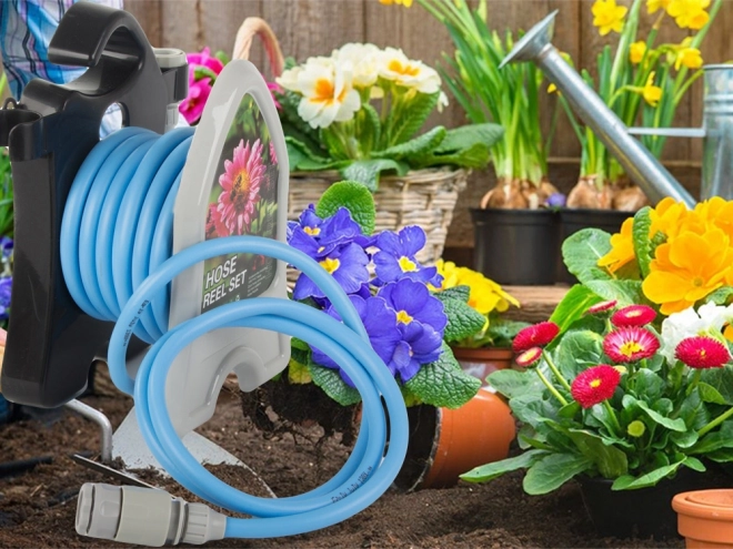 Tuyau d'arrosage de jardin avec support enrouleur