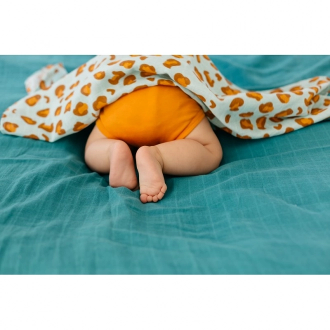 Set de 2 langes en mousseline Tommy Lise Blue Leopard 70x70 cm