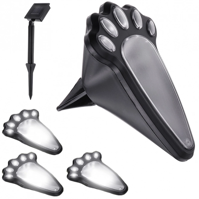 Lampes solaires de jardin avec empreintes LED 4 pcs