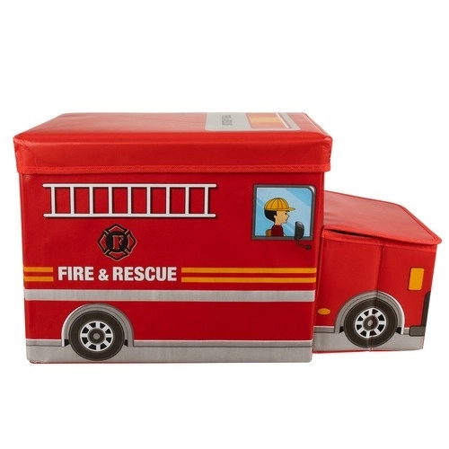 Pouf pliable / coffre à jouets Pompiers - Kruzzel 22489