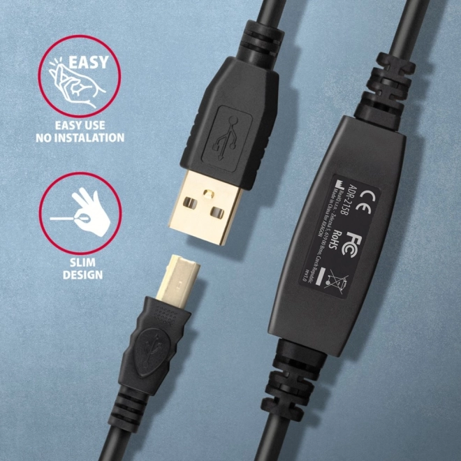 ADR-215B USB 2.0 A-M -> B-M câble de raccordement actif/amplificateur 15 m