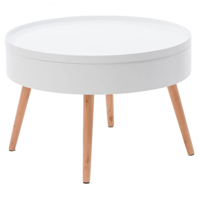 Table basse ronde avec espace de rangement 60 cm