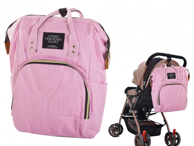 Sac à dos organisateur pour poussette sac pour mamans et papas 3en1 – Rose