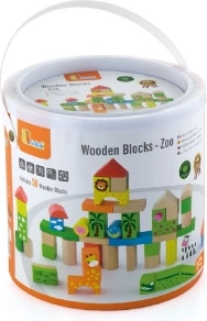 Blocs de construction en bois Zoo, 50 pièces