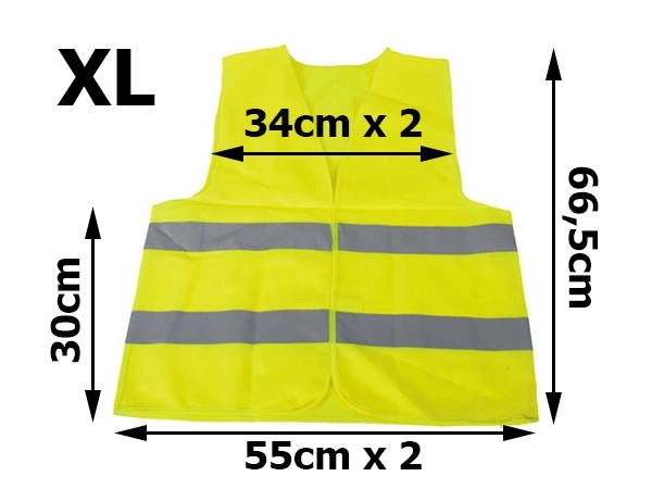 Gilet de sécurité réfléchissant jaune taille XL