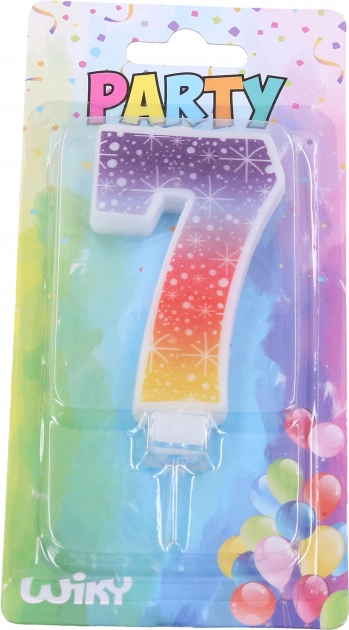Bougie de fête chiffre 7 Étoiles