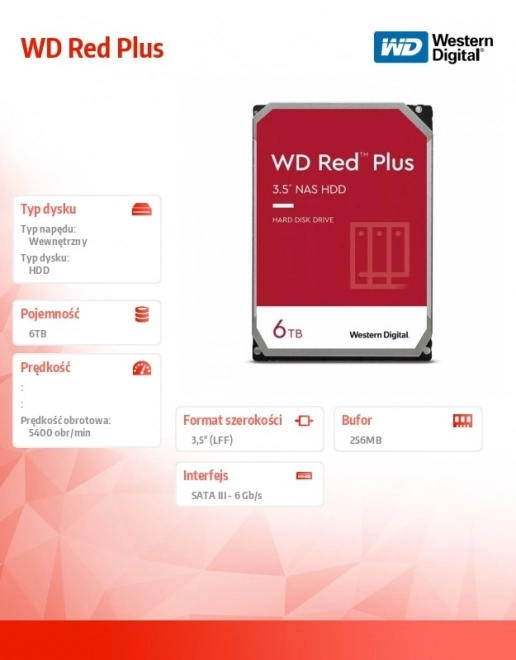 WD Red Plus 6TB Disque Dur 3,5"