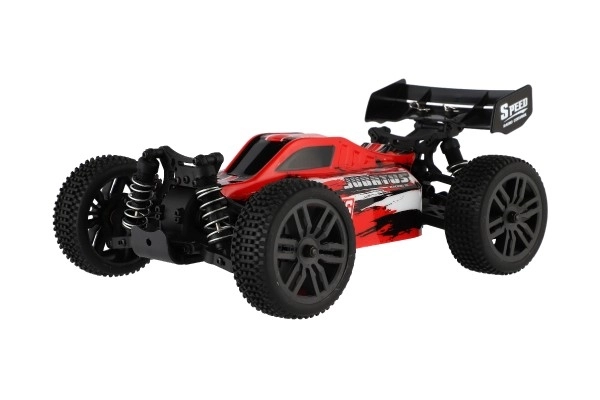 Voiture RC Buggy Bonzai Jubatus tout-terrain 30cm plastique 2,4GHz avec batterie + 2x pack supplémentaire dans la boîte 40x14x21 – Rouge