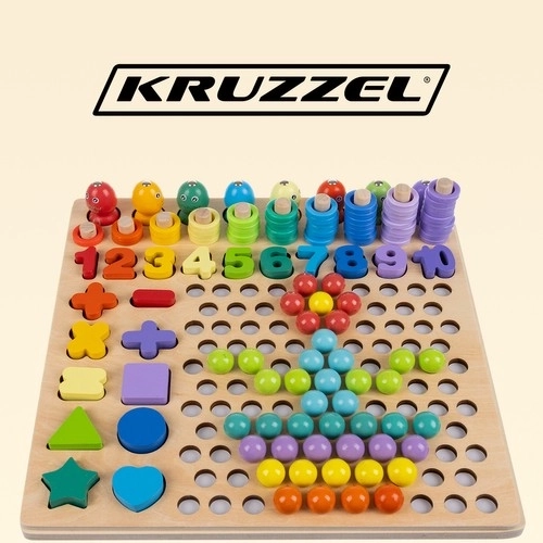 Puzzle en bois à mosaïque avec billes